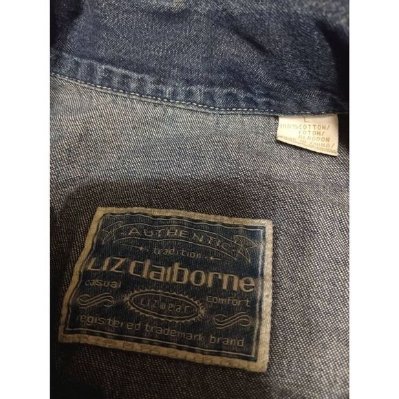 Liz Claiborne brand Denim Jacket - Size: L (0653) - Picture 7 of 9